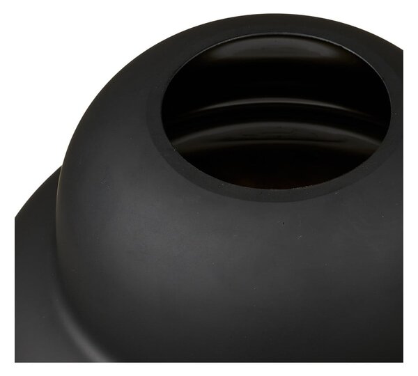 Vaso nero in vetro (altezza totale 20 cm) Vera – House Nordic