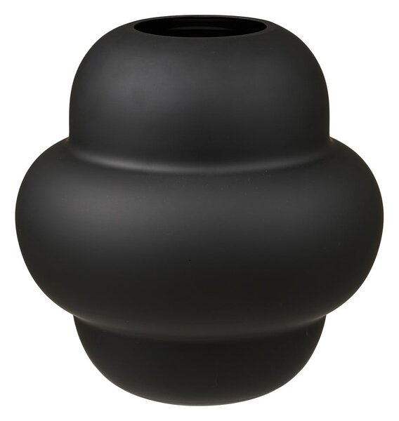 Vaso nero in vetro (altezza totale 20 cm) Vera – House Nordic