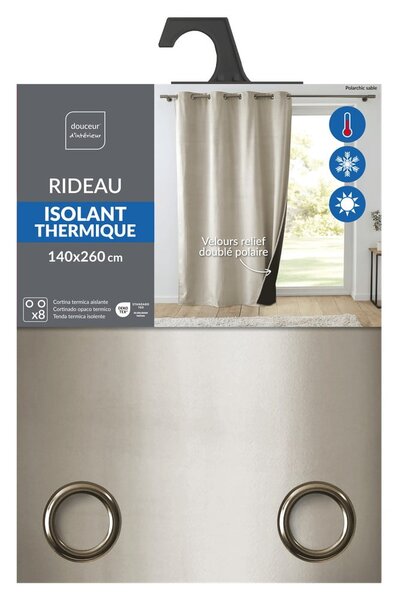 Tenda termoisolante beige in velluto 140x260 cm Polarchic – douceur d'intérieur