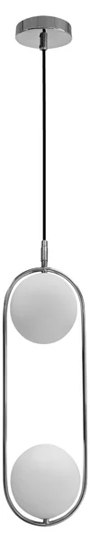 Lampada a sospensione art déco CORDEL - 2xG9, 28W, cromata / bianca