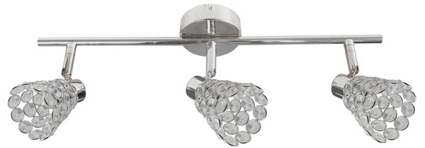 Lampada da soffitto con paralumi in cristallo, finitura cromata lucida-argento, 3xG9x40W, metallo, dimensioni: 17x55x8 cm, IP20, Candellux