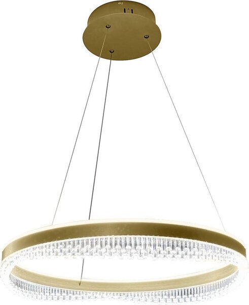 Lampada a sospensione moderna dorata, anello decorativo, Ø60 cm, colore neutro, LED, 52 W, PRECIOSA Milagro