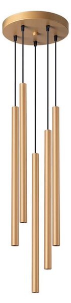 Lampada a sospensione PASTELO 5P oro 5xG9 8W acciaio 110x25x25cm Sollux Lighting