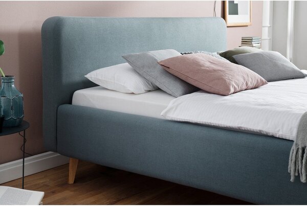 Letto matrimoniale imbottito blu polveroso rete non inclusa 160x200 cm Mattis – Meise Möbel