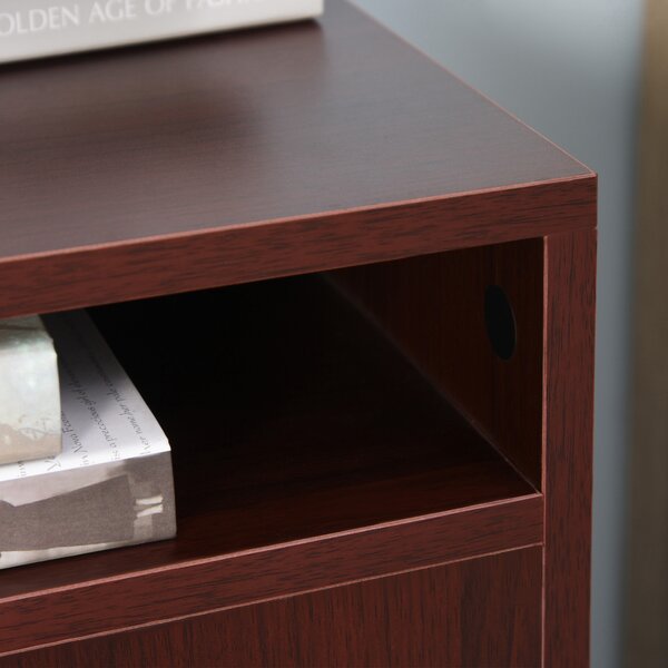 HOMCOM Cassettiera da Scrivania con Ruote, Cassetto Scomparto e Porta, Archivio Mobile per Studio, 40x35x60 cm, Marrone Scuro | Aosom Italy