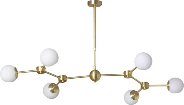 Lampada a sospensione Milano oro-bianca 6xG9x40W in metallo, dimensioni: 82x125x71 cm, IP20, Abruzzo