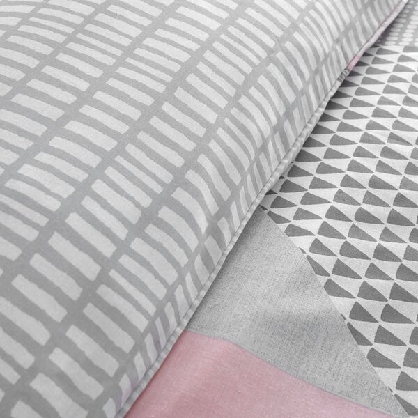 Set copripiumino e federa rosa per letto singolo 135x200 cm Larsson Geo – Catherine Lansfield