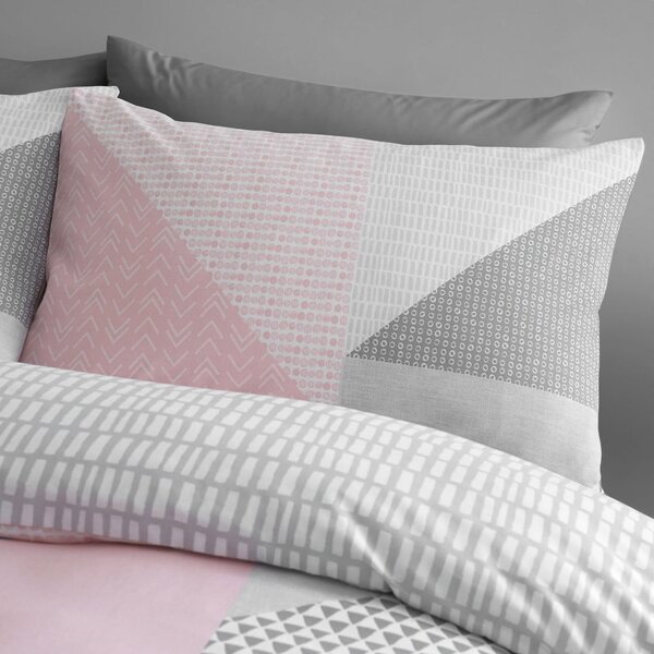 Set copripiumino e federa rosa per letto singolo 135x200 cm Larsson Geo – Catherine Lansfield