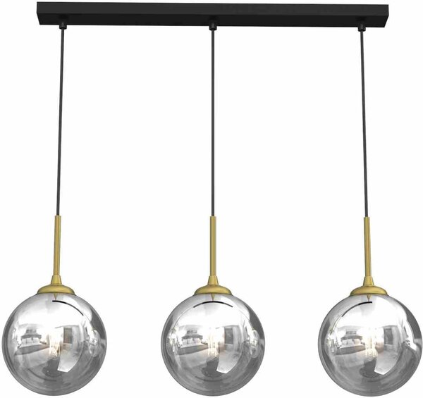 Lampadario REFLEX nero-cromato-oro 3xE14x40W vetro, dimensioni: 90x70x25 cm, IP20 Milagro