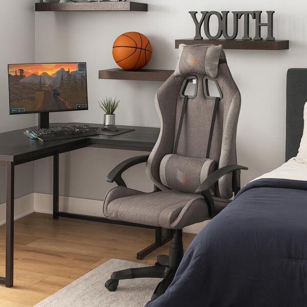 Sedia ergonomica per scrivania, modello Roya, colore grigio