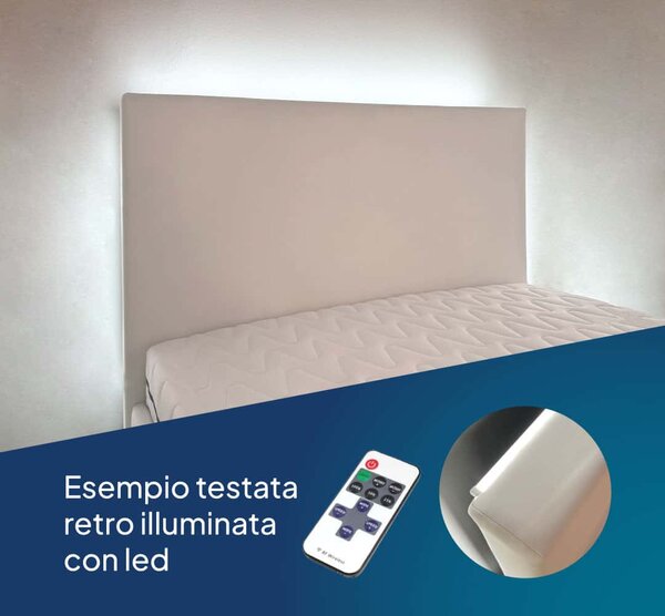 Kit Luci Led per Testiera Letto 1 Piazza e Mezza Misura 120 cm