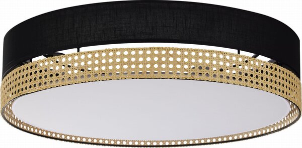 Lampada da soffitto rotonda BOHO nera e paglia 4xE27x40W vimini / rattan / paglia dimensioni: 15x60x60 cm IP20 TK-Lighting