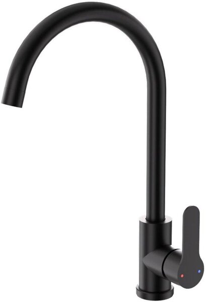 Rubinetto da cucina in acciaio inossidabile nero, orientabile a 360°, miscelatore monocomando, bocca di erogazione alta 257 mm