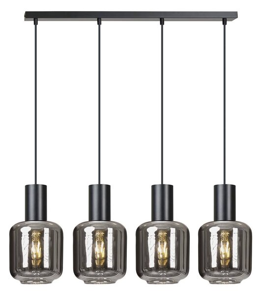 Lampada a sospensione INGVAR nera 4xE14x10W in vetro, dimensioni: 100x80x13 cm, IP20, Emibig