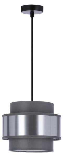 Apparecchio moderno rotondo a sospensione HARE - 1xE27, 60W, nero / argento / grigio