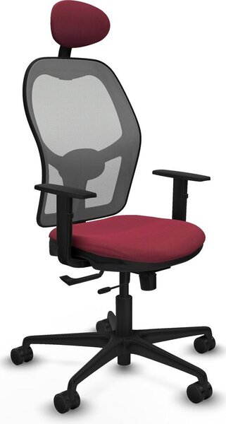Sedia da ufficio con poggiatesta Jorquera Piqueras y Crespo 1D036N1 Rosso granato