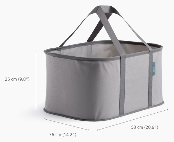Cesta per il bucato grigia in tessuto pieghevole 35 l Duo – Joseph Joseph