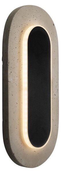 Applique LED decorativa in pietra TRAVERTINO nero-beige 10W luce calda 340lm pietra dim.: 30x15x6 cm IP20 Maxlight