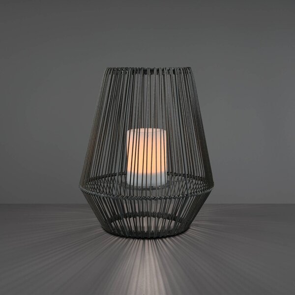 Reality Leuchten Lampada da tavolo solare Mineros LED, grigio, altezza 30,5 cm