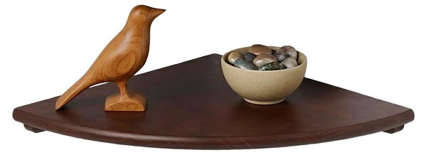 Scaffale angolare Relaxdays, dimensioni: 3 x 25 x 25 cm, legno di noce, soggiorno, decorazione, portata: 5 kg, scaffale sospeso, marrone scuro