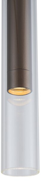 Faretto moderno bronzo scuro con vetro trasparente per sistema a binario monofase - Slimline Loyce