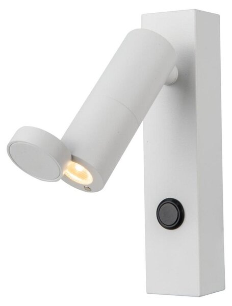 Applique LED da lettura MIRI bianca 3W luce calda 229 lm metallo dim.: 16x3,5x8 cm IP20 Light Prestige