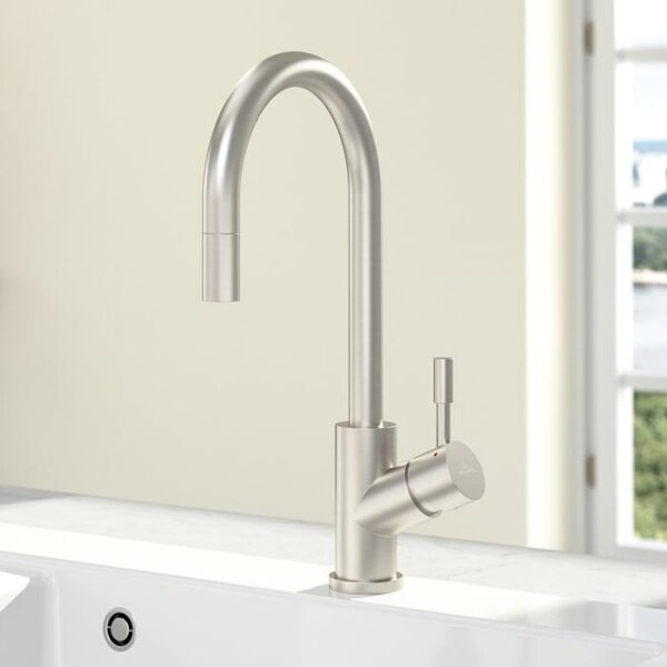 Villeroy & Boch Umbrella - Miscelatore per lavello con bocca estraibile, acciaio inox 925400LC