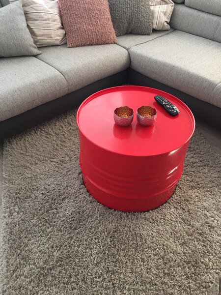 Tavolino d'arredo Barrel Tavolino d'arredo design Barrel rosso Ø 57cm