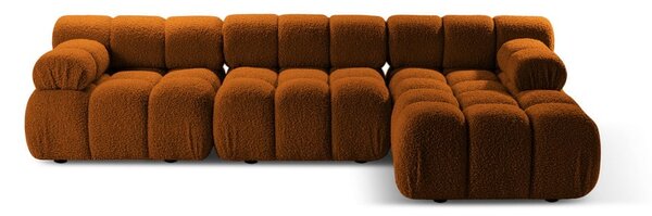 Divano angolare modulare arancione in tessuto bouclé (angolo destro) Bellis - Micadoni Home