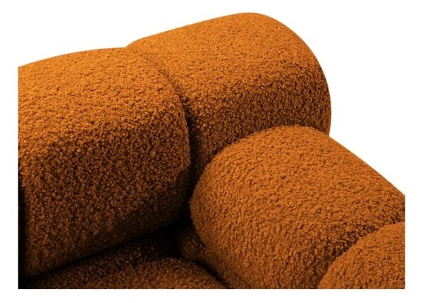 Divano angolare modulare arancione in tessuto bouclé (angolo destro) Bellis - Micadoni Home