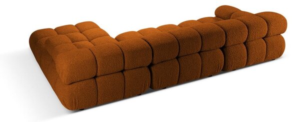 Divano angolare modulare arancione in tessuto bouclé (angolo destro) Bellis - Micadoni Home