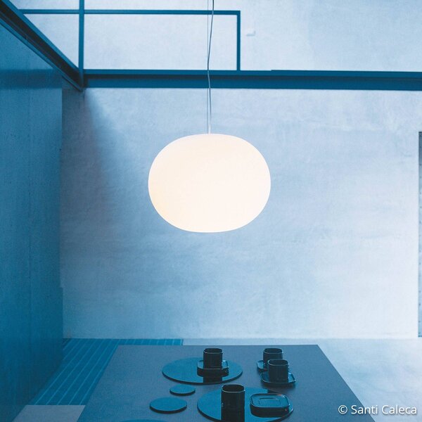 FLOS Lampada a sospensione GLO-BALL, dimmerabile, Bianco / Opale, Soggiorno / Sala da pranzo, Vetro, Design, Lampada a sospensione