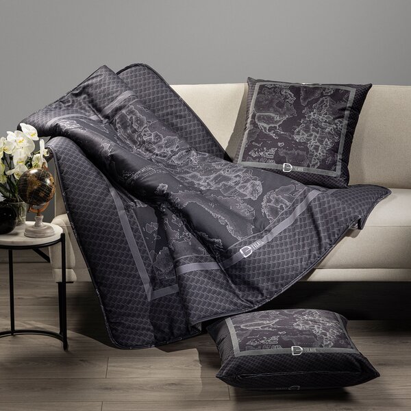 Plaid In Raso Di Cotone Geo Night CM. 130X170 Alviero Martini 1A Classe Geo Caleffi