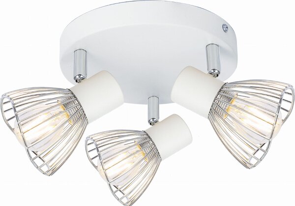 Lampada da soffitto FLY bianca cromata 3xE14x40W in metallo, dimensioni: 12x33x46 cm, IP20, Candellux