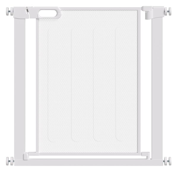 PawHut Cancellino per Cani Regolabile con Chiusura Automatica, Acciaio e ABS, 75-82x76 cm, Bianco | Aosom Italy