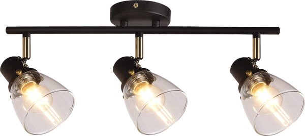 Lampada da soffitto VINTAGE oro-nera 3xE14x25W in vetro, dimensioni: 17x59x15 cm, IP20, Kaja