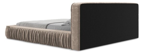 Letto matrimoniale imbottito beige con contenitore e rete inclusi 180x200 cm Keoni – Makamii