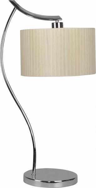 Lampada da tavolo DRAGA cromata color ecru, 1xE27x60W, metallo, dimensioni: 66x34x34 cm, IP20, Candellux