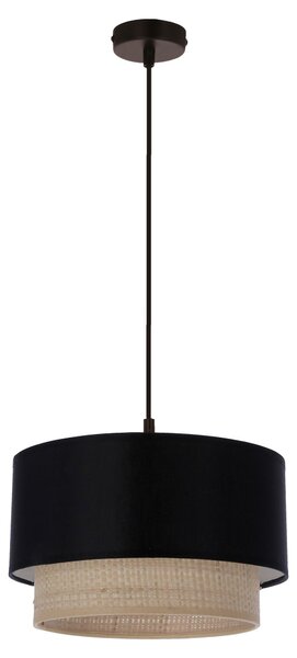 Lampadario rotondo a sospensione SFERIA - 1xE27, 60W, nero / beige