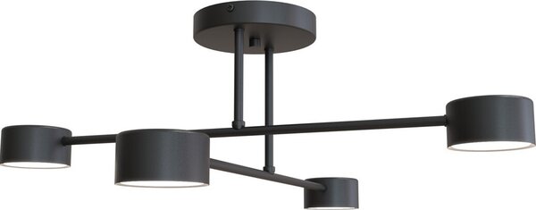 HALO lampada da soffitto minimalista nera 4xGX53 8W Emibig
