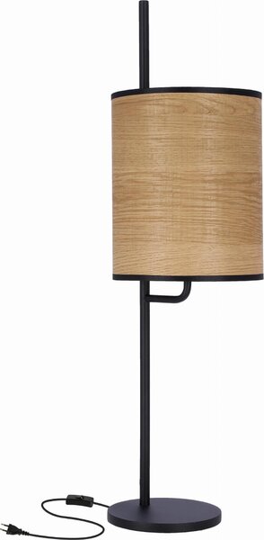 Lampada da tavolo scandinava ZETA - 1xE27, 40 W, nera / marrone