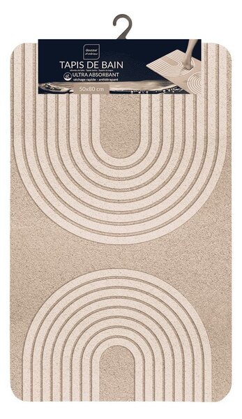 Tappetino per il bagno marrone chiaro 50x80 cm Adriel – douceur d'intérieur