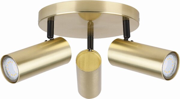 Candellux Lampada da soffitto in ottone Colly per lampadina 3x GU10 con base rotonda 98-01726