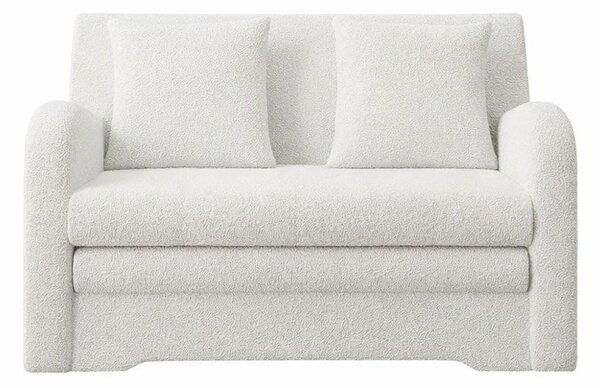 Divano bianco allungabile/con contenitore e rivestimento in bouclé 130 cm Ario – ELTAP