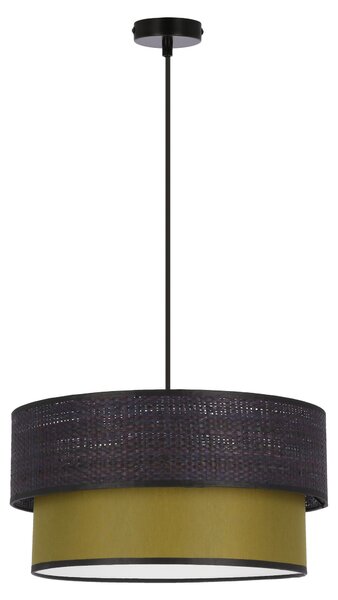 Lampada a sospensione rotonda AREZZO - 1xE27, 60W, nero / oliva