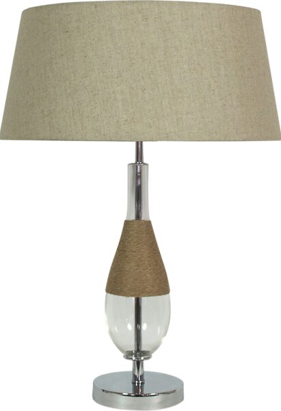 Lampada da tavolo ECO cromata grigia 1xE27x60W con rivestimento in tessuto, dimensioni: 61x41x41 cm, IP20, Candellux