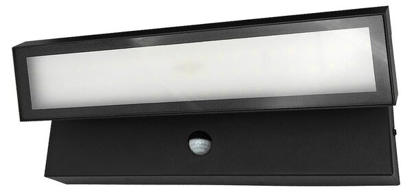 Applique da esterno a LED con sensore PIR VELORION bianco e nero 40W luce neutra 5040 lm in alluminio, dimensioni: 13,5x51x8 cm, IP65 IdeaLED