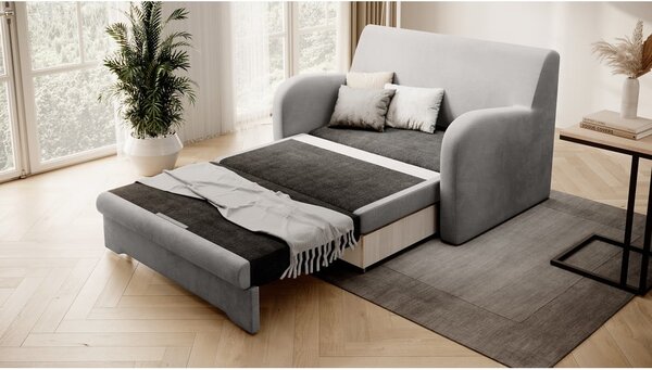 Divano grigio chiaro allungabile e rivestimento in velluto 130 cm Ario – ELTAP