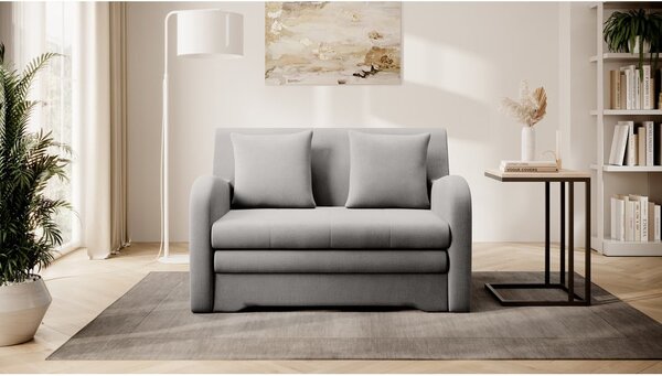 Divano grigio chiaro allungabile e rivestimento in velluto 130 cm Ario – ELTAP