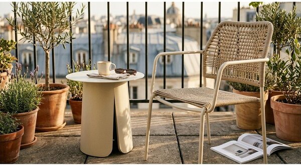 Sedia da esterno beige/di colore naturale in metallo Jable – Bizzotto